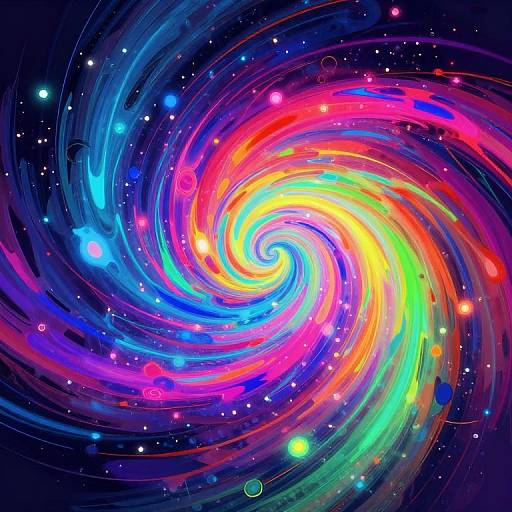 Vibrant Neon Cosmic Swirl