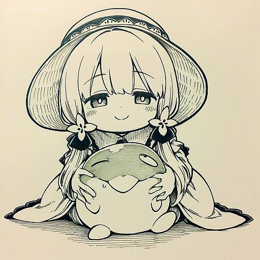 Illustration of Gulpin, pokemon in the style of Gouta (nagishiro6624)