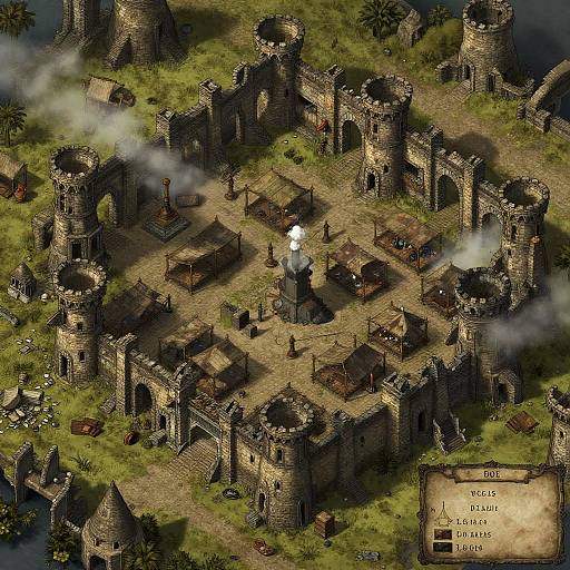 Detailed Ruined D&D Town Map