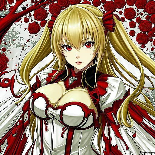 Illustration of Alisa reinford, eiyuu densetsu in the style of Arthur ko