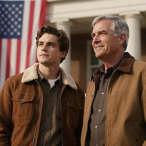 Sunlit Outdoor Portrait of Two Men
