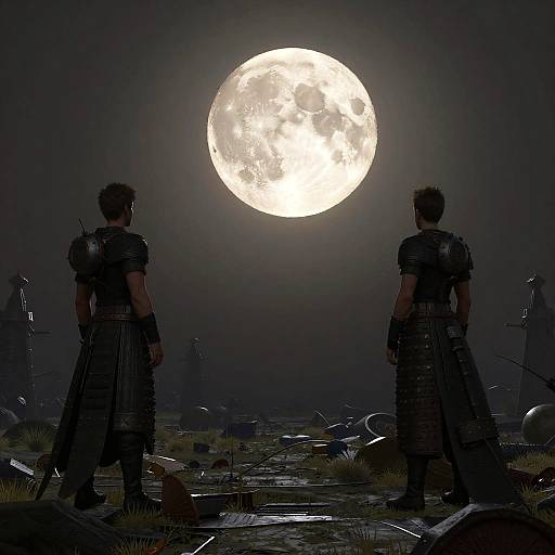 Surreal Full Moon Celestial Scene