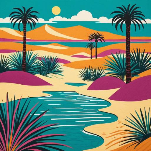 Whimsical Oasis in Matisse Style Whimsical Oasis in Matisse Style