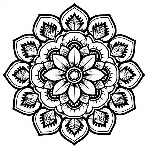Intricate Black and White Mandala