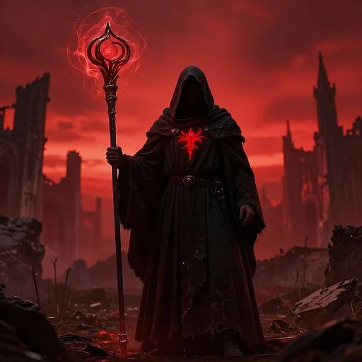 Redemptionist Warrior on Blood-Red Battlefield