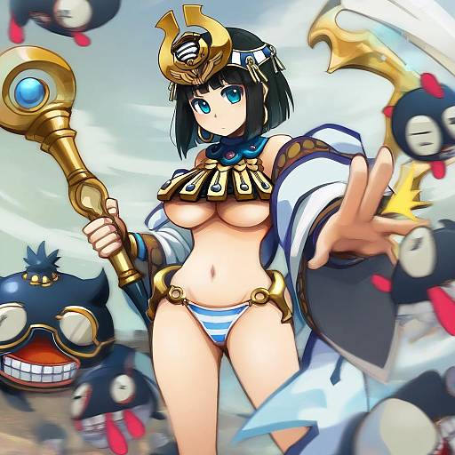 Illustration of Ancient princess menace, queen's blade in the style of Silverxp