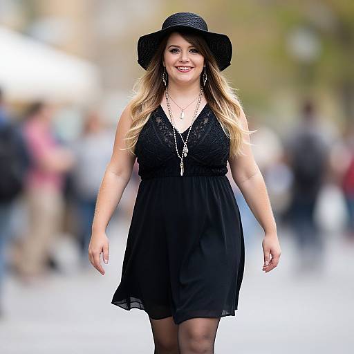 Plus Size Flapper Woman Outdoors