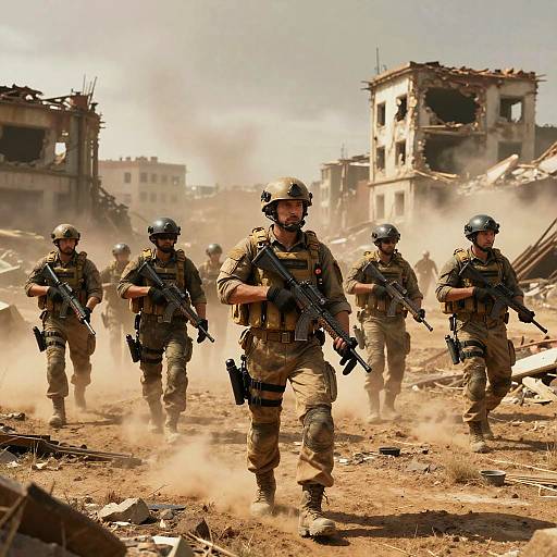 Pasdar Leading Soldiers in Wasteland