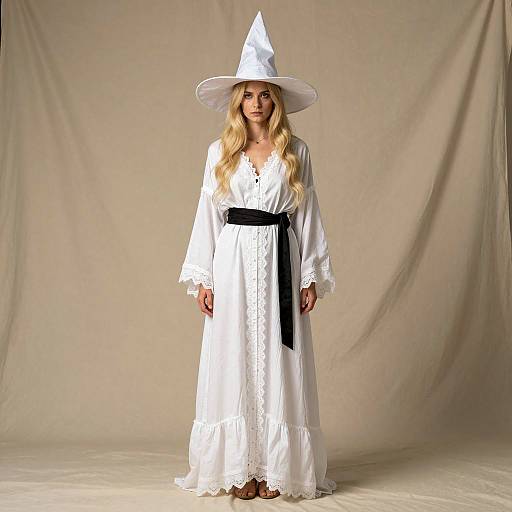 Enchanting White Mystic Witch Costume Portrait