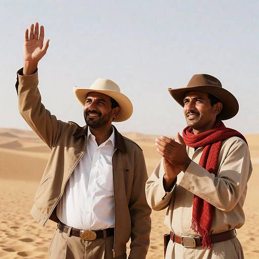 Western Men in Desert Landscape Photo
