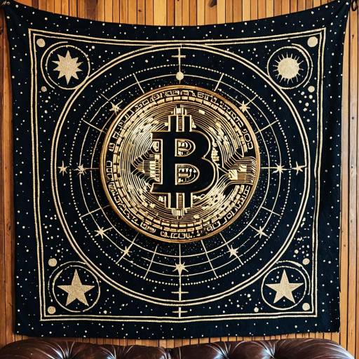 Bitcoin Logo Tapestry with Celestial Design