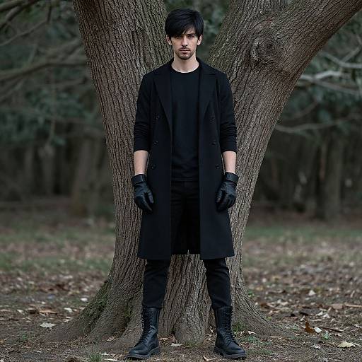 Realistic Dark Costume Male Portrait