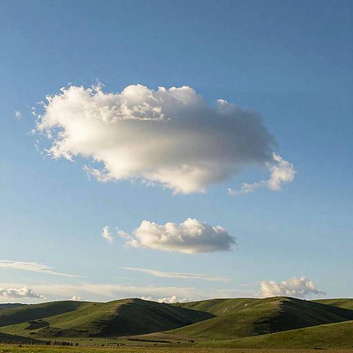 T-Shaped Cloud Over Serene Hills