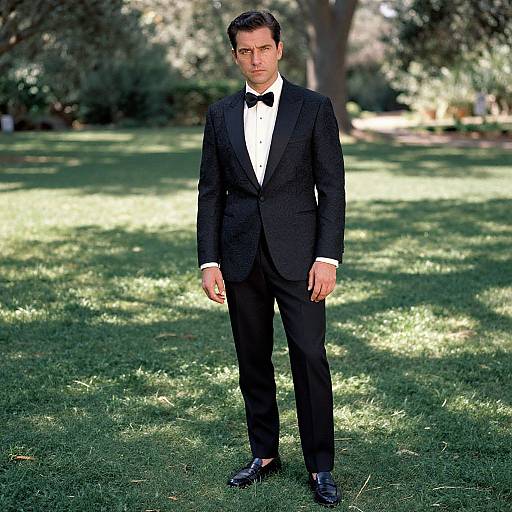 Elegant Man in Embroidered Tuxedo