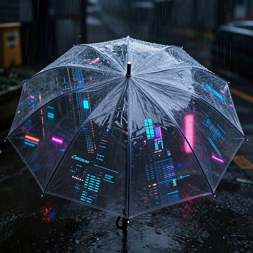 Cyberpunk Umbrella with Digital Rain