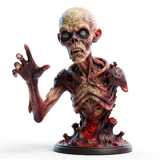 Creepy Undead Zombie Sculpture