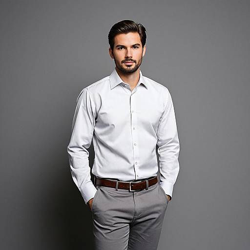 Stylish Man in White Party Shirt