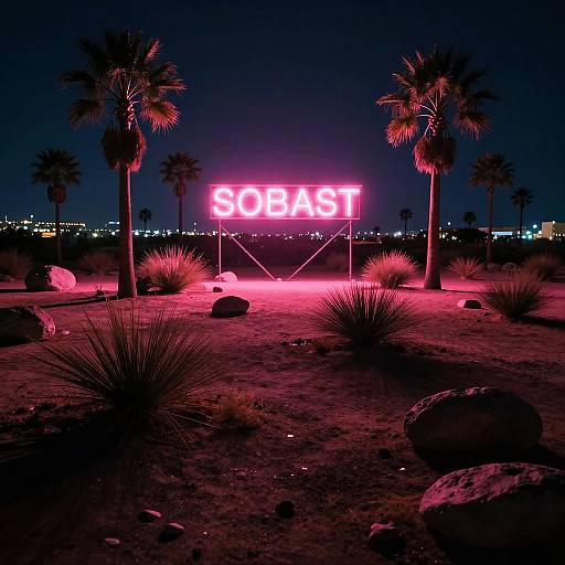 Neon Glow Desert Nightscape