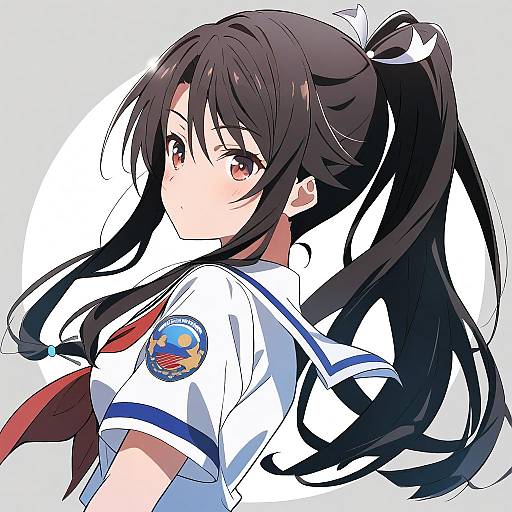 Illustration of Munetani mashiro, high school fleet in the style of Taro (tontaro)
