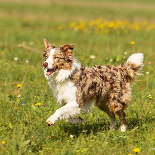 Red Merle Border Collie Running
