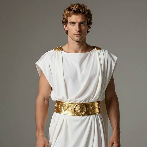 Apollo Greek God in White Robe