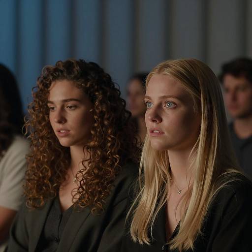 Two Women in Dimly Lit Room