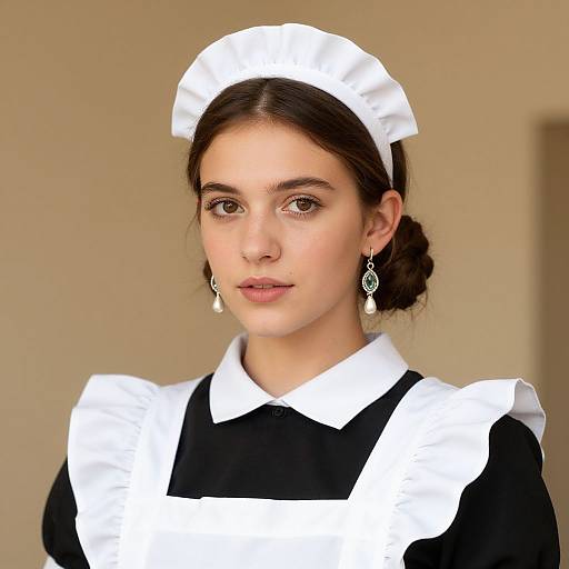 Realistic French Maid Costume Portrait