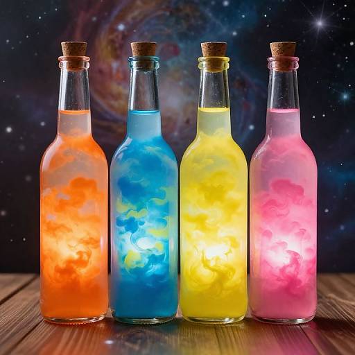 Vibrant Luminous Glass Bottles