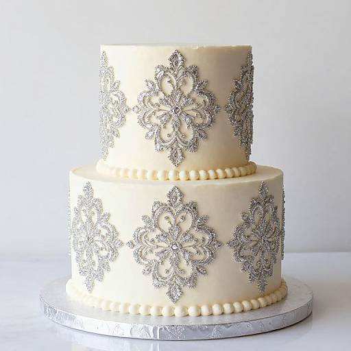 Elegant Bling Damask Cake Designs