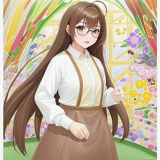 Illustration of Hasegawa chisame, mahou sensei negima! in the style of 60mai