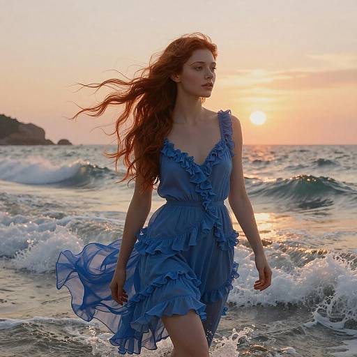 Ethereal beauty by the ocean at sunset