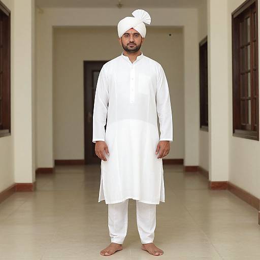Man in White Kathak Costume