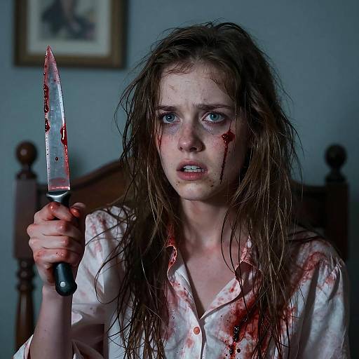 Intense Portrait of a Distressed Woman