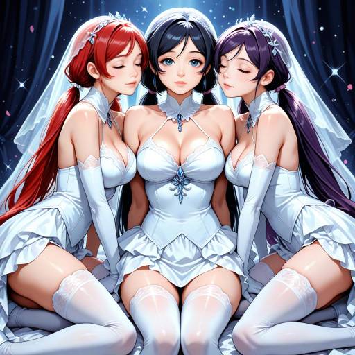 Three Girls in Stylish Twintails