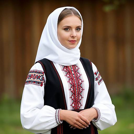 Ukrainian Woman in Folk Dress