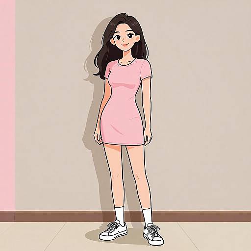 Smiling Woman in Casual Sporty Dress