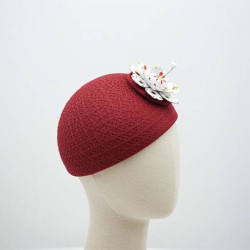 Vintage Red Sinamay Pillbox Hat