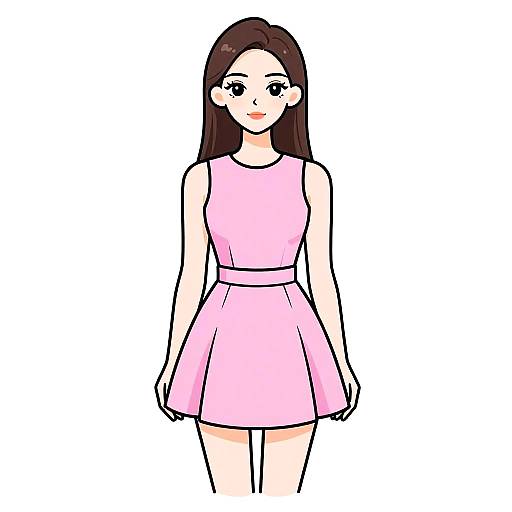 Young Woman in Pink Sleeveless Dress