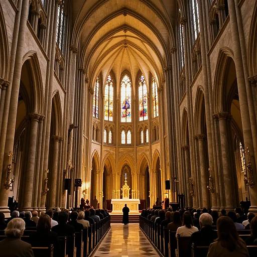 Luminous Gothic Cathedral Interior