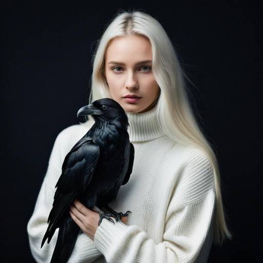 Elegant Minimalist Portrait of a Raven