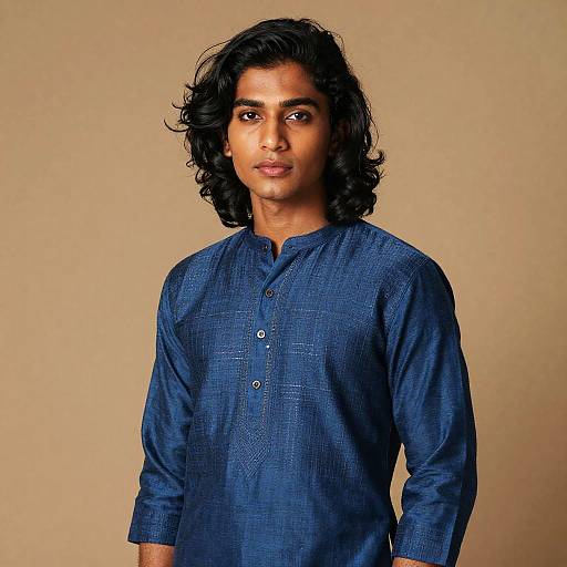 Indigo Kurta Non-Binary Studio Portrait