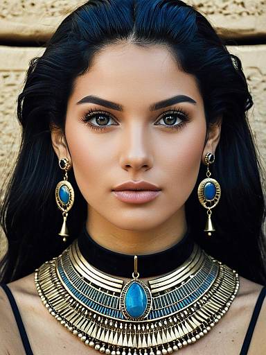 Elegant Egyptian Female Portrait with Jewelry