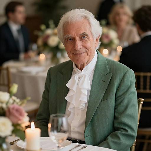 Elegant Portrait of a White-Haired Man