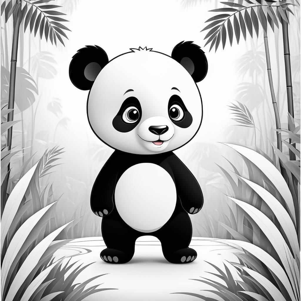 Cute Panda Coloring Page for Kids