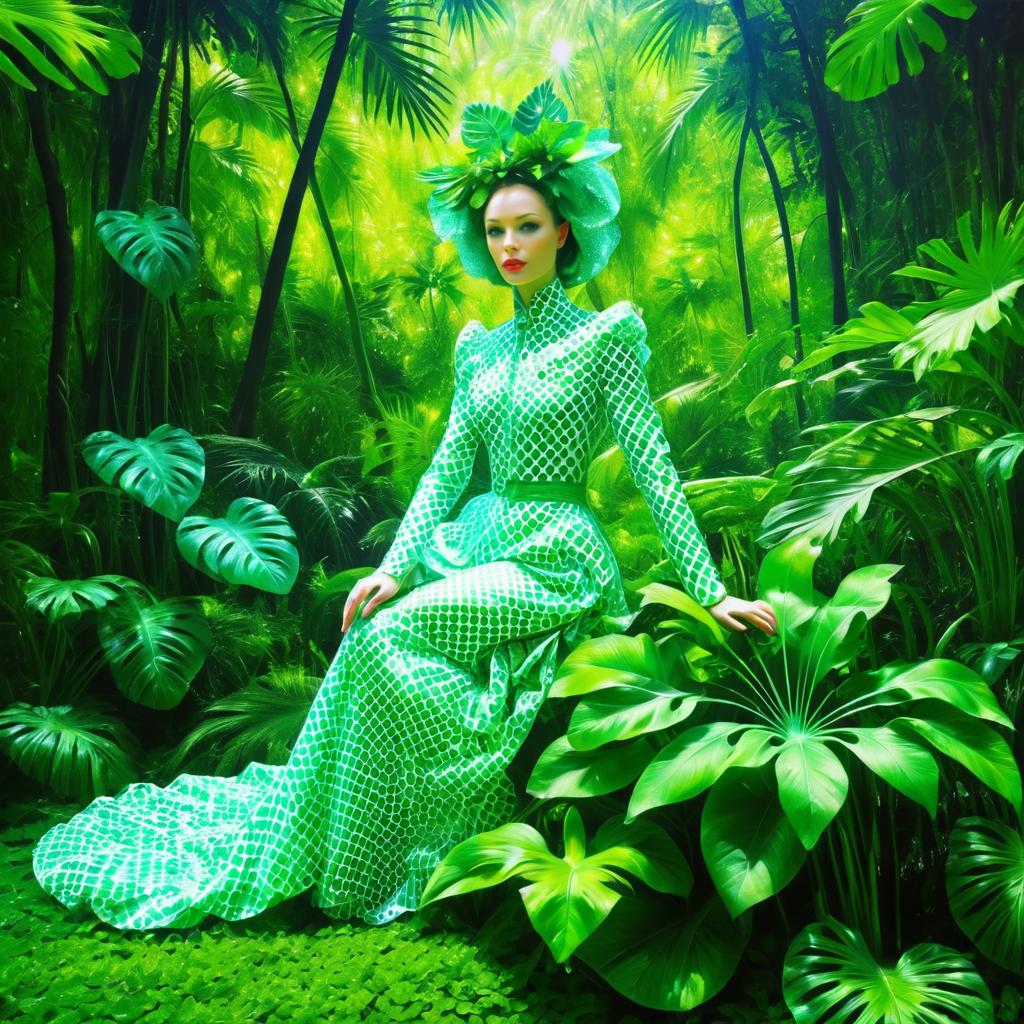 Haute Couture Jungle in Photonegative Style