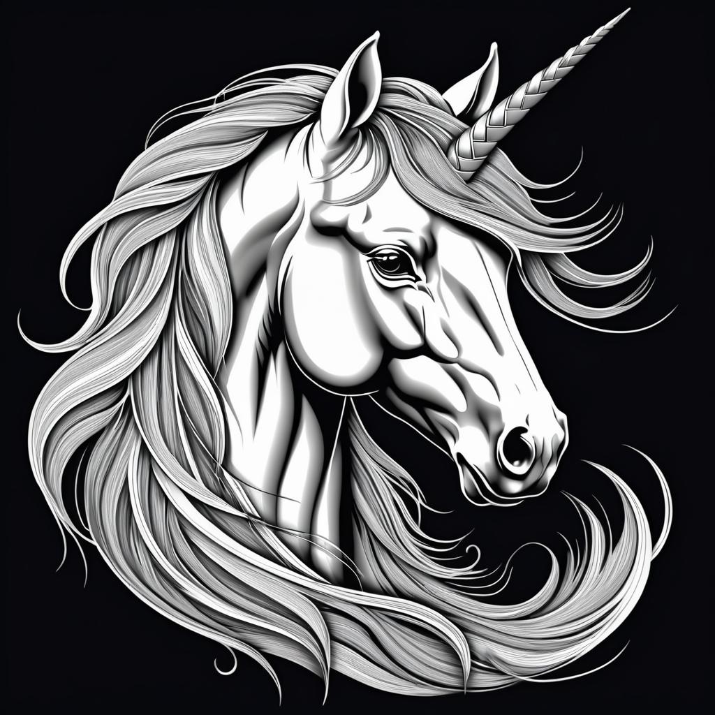 Ultra-Detailed Retro Unicorn Illustration