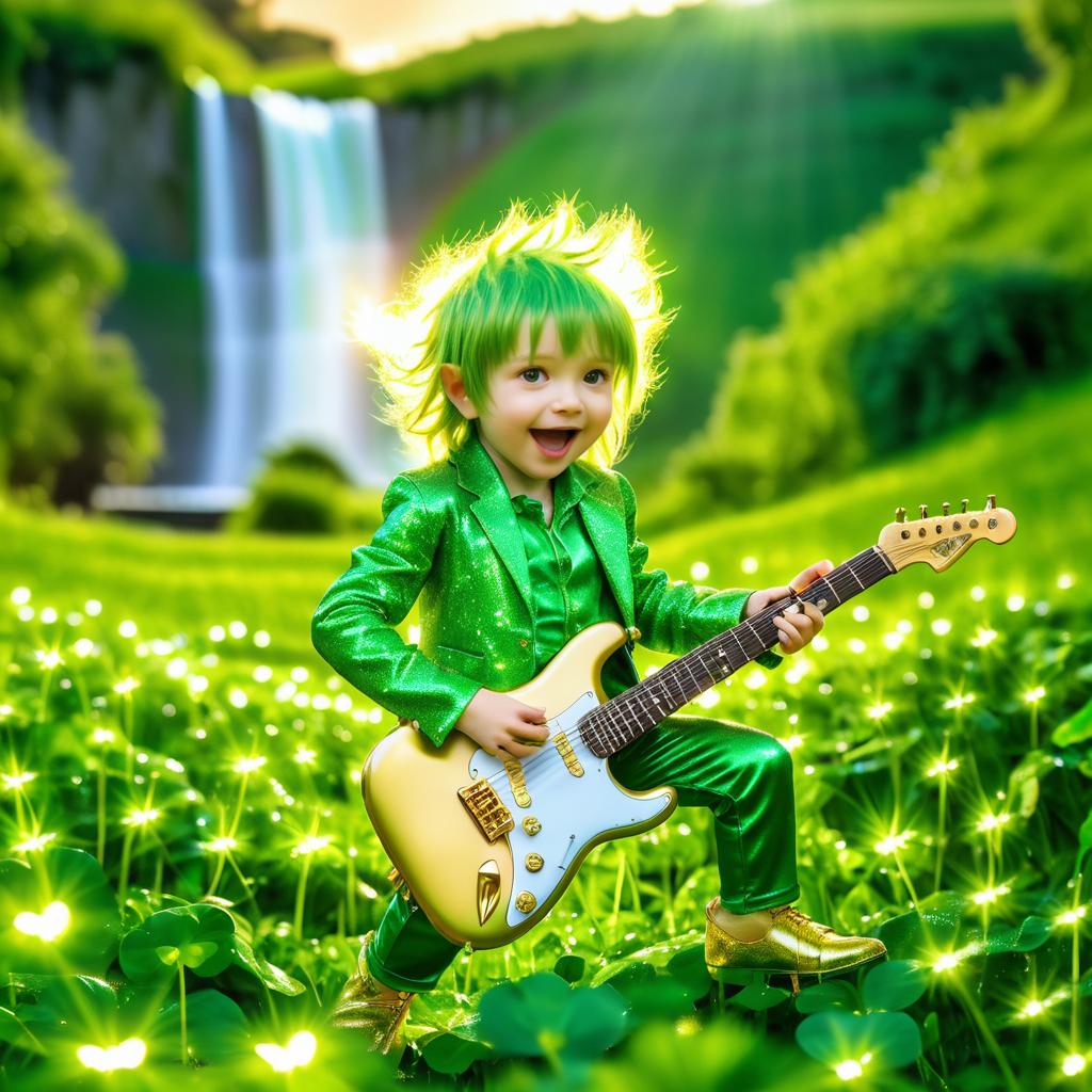 Mischievous Goblin Child with Guitar