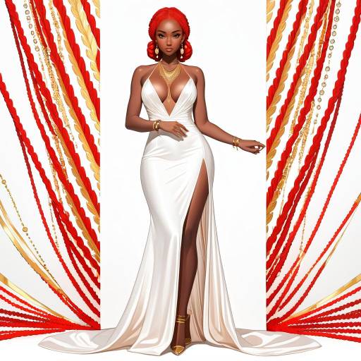 Elegant Girl in Fiery Red Braids Elegant Girl in Fiery Red Braids