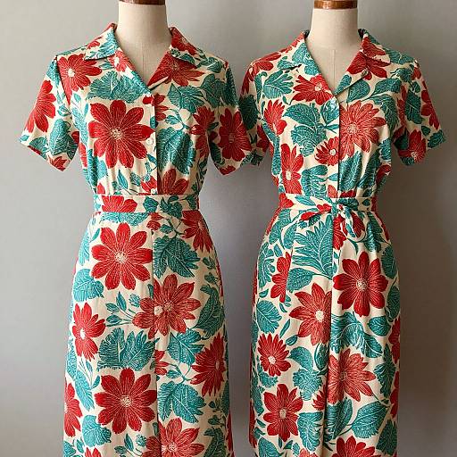 1950s Cotton Batik Two-Piece Ensemble