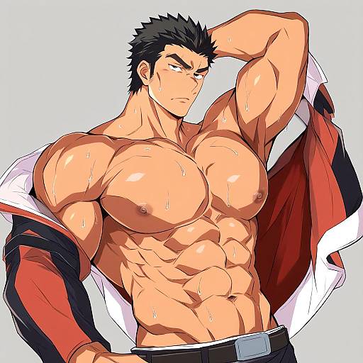 Illustration of Akihiro altland, gundam in the style of Watarase piro